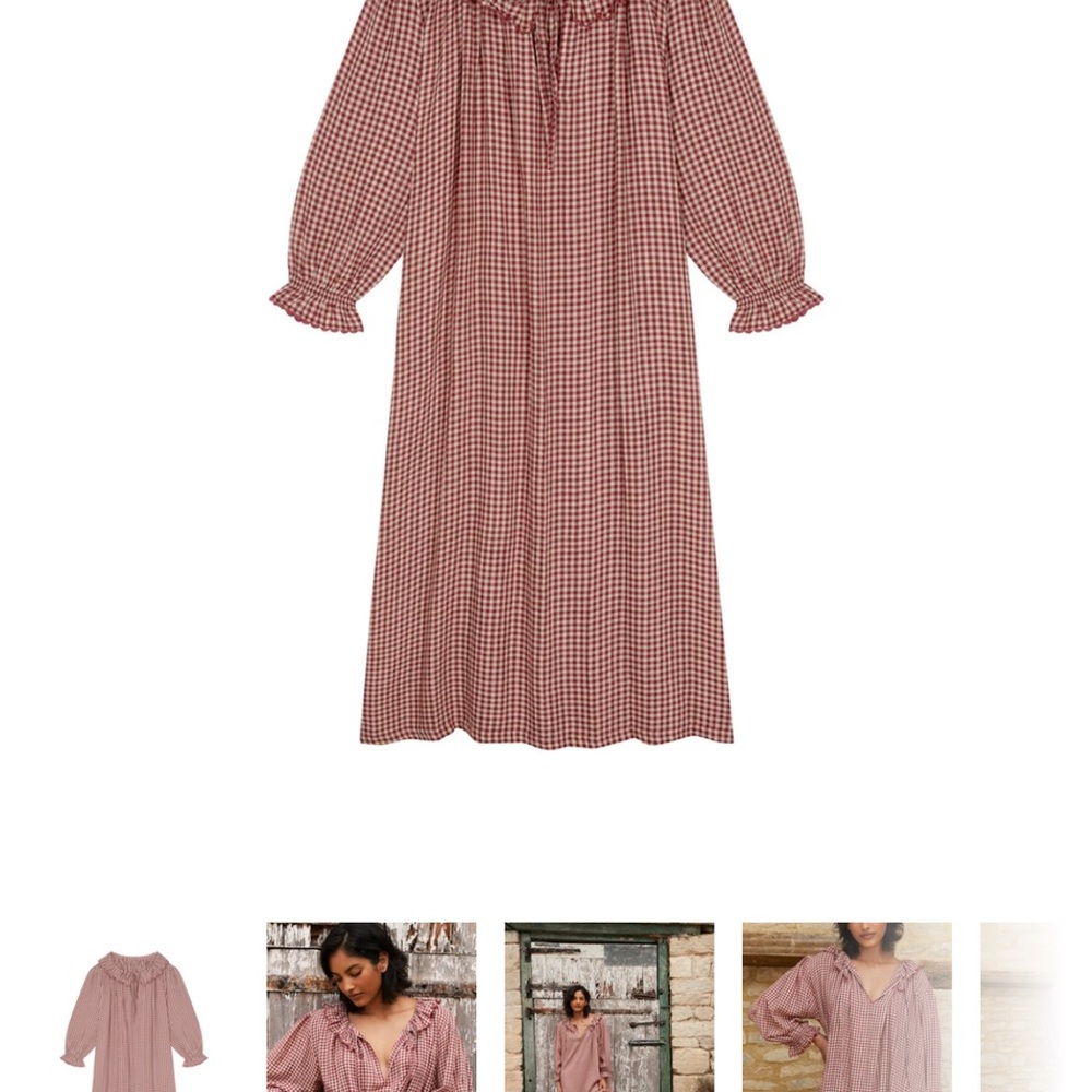 ISO carey red or navy gingham nightgown